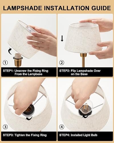 UMEXUS 2 Pack Small Cordless Rechargeable Table Lamp, Battery Operated Lamp | 3 Level Brightness Dimmable, Portable Accent Light for End Table Restaurant Dining Outdoor, Beige Fabric Shade, Antique Brass thumbnail 7