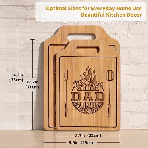 AceThrills Father Day Gift for Dad Gift for Dad from Daughter Son Wife, Birthday Gift for Dads Gifts Who Wants Nothing - Engraved Bamboo Cutting Board 13.78"L x 9.84"W x 0.4"Th thumbnail 3