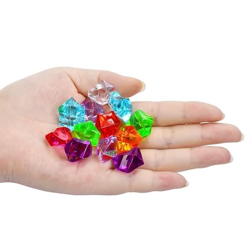 180-190pcs Premium Multicolored Fake Crushed Ice Rock Plastic Gems Jewels Acrylic Ice Rock Crystals Treasure Fake Diamonds Plastic Ice Cubes for Kids Toy Decoration Wedding Display Vase Fillers Crafts thumbnail 4