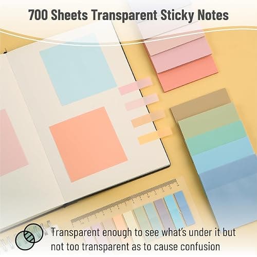 Mr. Pen- Aesthetic Book Annotation Kit, 38 pcs, Aesthetic Highlighters and Gel Pens, Transparent Sticky Notes, Transparent Sticky Tabs for Books, No Bleed Highlighters for Bible Pages No Bleed thumbnail 3