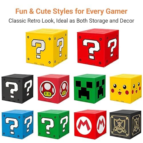 QUBAMG Switch 2 Game Case Compatible with Nintendo Switch 2 & Switch & Oled & Lite Cartridges, 41 Slots Foldable Switch Game Holder Portable Cute Game Card Storage Box Cube, Retro Gift Yellow thumbnail 6