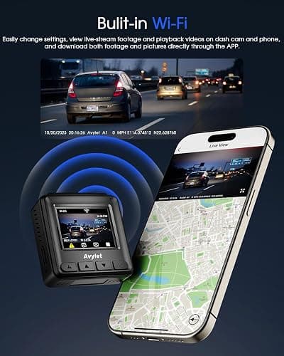 Dash Cam WiFi 2K, Car Camera with APP, External GPS, 1.5'' IPS Screen, Front Dash Camera for Cars, Mini Dashcams, WDR Night Vision, 24H Parking Monitor, Loop Recording, G-Sensor thumbnail 3