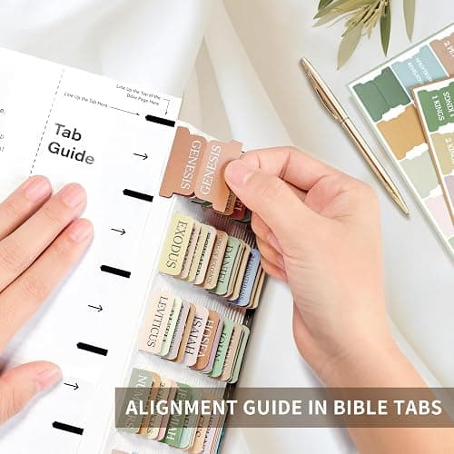 Taja Bible Tabs, 75 Large Print Index Tabs for Women & Men | 66 Ol d & New Testament Tabs Extra 9 Blank Tabs for Study Bibles, Large Print for Easy Navigation, Boho Theme thumbnail 4