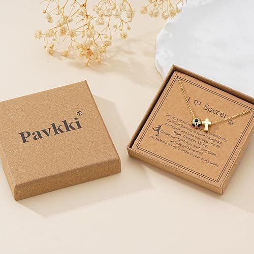 Pavkki Softball/Soccer/Volleyball/Basketball Necklace for Girls Women, 14K Gold/Silver Plated Cross Pendant Accessories Christian Religious Jewelry Gifts for Lovers thumbnail 6
