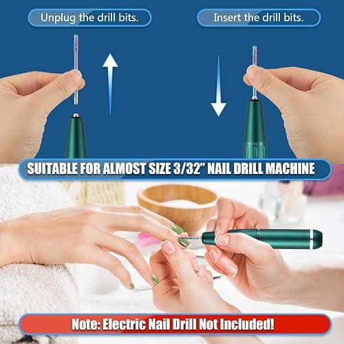19pcs Nagelfräser Bit, 3/32 Inch Diamond Cuticle Keramik Bits Für Nagelfräser and Ceramic Acrylic Gel Nagelfräser Bits, Acrylic Nail Drill Bit, Carbide Cuticle Fräser Bit Für Gelnägel thumbnail 4