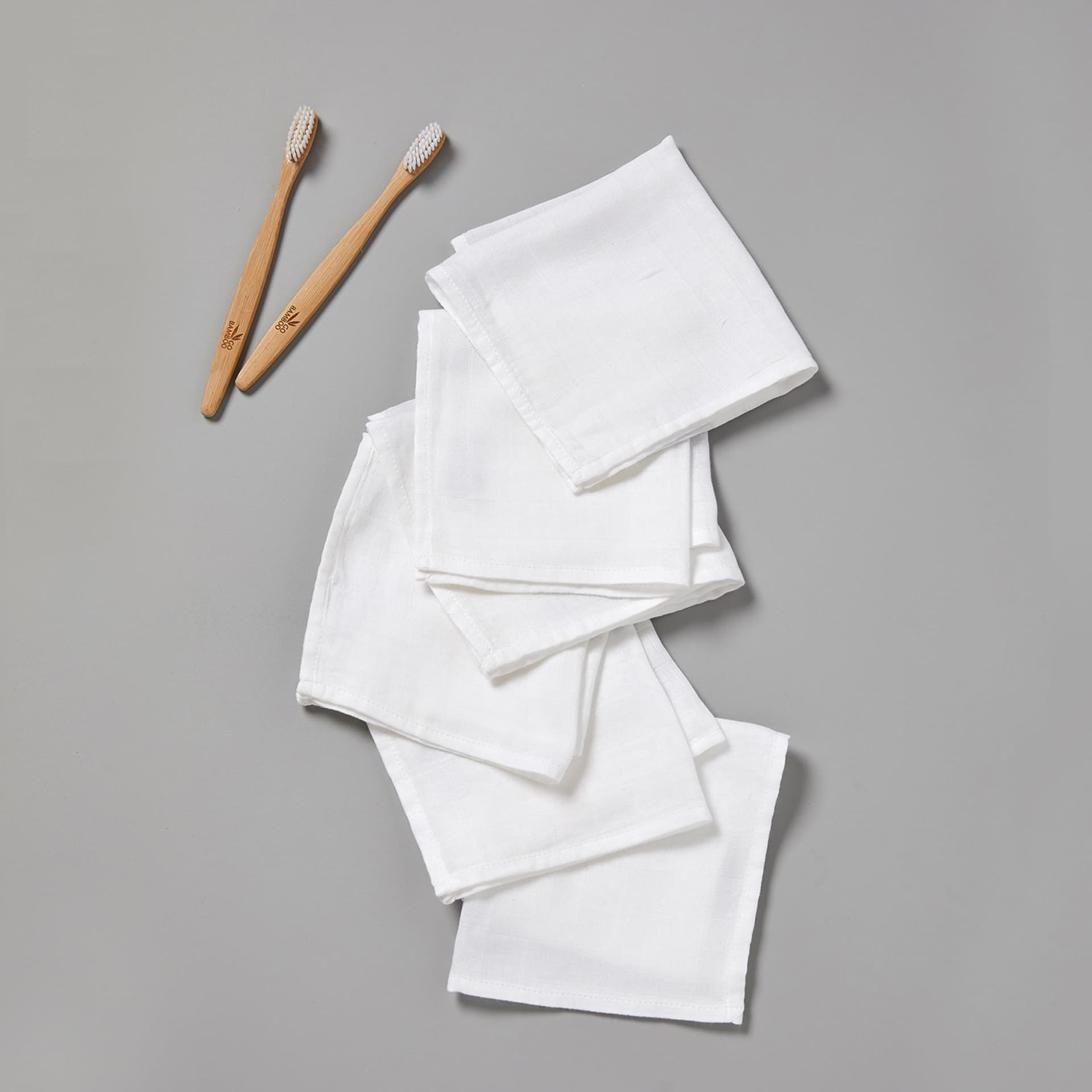 Little Bamboo Muslin Baby Face Washer Cloths 6 Pack - Natural - Natural thumbnail 3