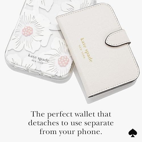 kate spade new york Morgan Magnetic Phone Wallet/Card Holder - Compatible with MagSafe Phones and Cases - Cream thumbnail 2