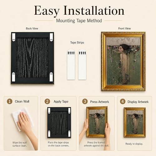 Vintage Gold Framed Ophelia Canvas Wall Art,Victorian Woman Wall Decor | Dark Academy Picture,Moody Poster Print Artwork,for Bathroom Bedroom Living Room Home Decoration 12x16 inch thumbnail 7