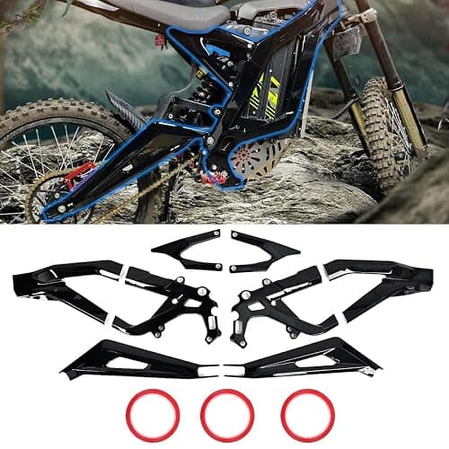 OICCTBF Frame Guards Kit,Gloss Black Body Frame Fairing Protective Cover Protector Guard Sticker Side Body Panel Side Spoiler Cowl Accessoires for Sur Ron Light Bee X LBX Segway X260 X160 - Image 1