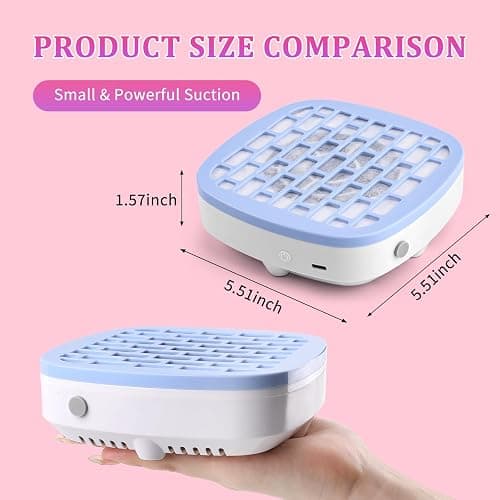ANGNYA Nail Dust Collector with 10PCS Filter Pads, Compact Vacuum Fan Dust Collector for Beginner Mini Dust Suction Machine Manicure Pedicure Tool for Acrylic Nail Polishing for Home Use thumbnail 3