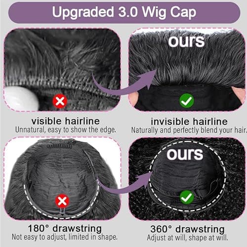 VIPbeauty Kinky Curly Half Wig Human Hair 200 Density 3 In 1 Seamless Flip Over Glueless Wear and Go Beginner Friendly Burmese Curly Half Wig Human Hair Drawstring Headband 20 Inch thumbnail 8