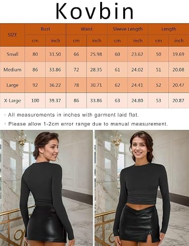 Kovbin Womens Tops Skims Dupe Summer Going Out Crop Top Basic Baby Tees Round Neck Short Sleeve Shirt Y2K thumbnail 6