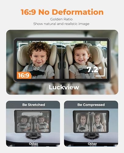Baby Car Camera for 2 Kids, Dual Channel with 7.2" 1080P Crystal Clear Display, Easily Install Car Seat Camera with 2 IR Night Vision Cameras, Safety Back Seat Baby Camera for Rear Facing thumbnail 3