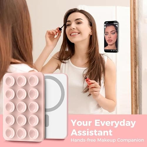 AHASTYLE Support Téléphone Ventouse Magnétique pour iPhone 17/16/15/14/13/12 Series Silicone Stand de Ventouse pour Etui de Téléphone, Support pour Téléphones Mobiles pour TikTok Videos et Selfies thumbnail 4