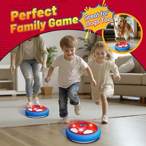 Hot Bee Spider Hover Football for Kids LED Air Power Football Toy with Foam Bumper, Rechargeable Indoor Football Game Fun Birthday for Boys Girls Ages 3-12 - 1 Set thumbnail 2