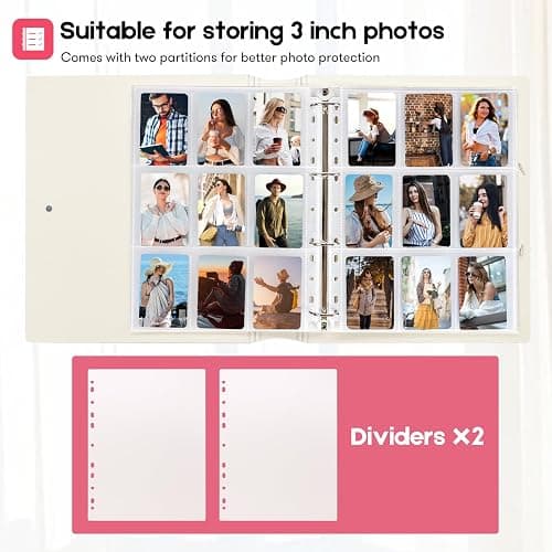 A4 Kpop Photocard Binder with 25 Pages 9 Pocket, 2x3 inch Kpop Photocard Holder Book, Photo Album for Fujifilm Instax Mini Camera Polaroid Printer Photo Film (Pink) - Pink thumbnail 4