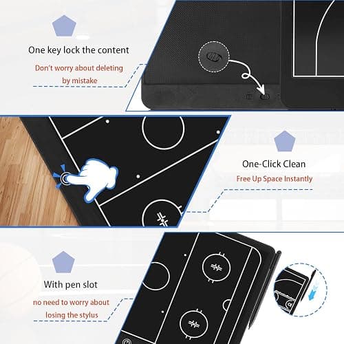 Magnetic Electronic Hockey Coaching Boards – 16 inch LCD Hockey Coaching Board, Portable Erasable Pro Strategy Board for Training Teaching Competition Command,Tactical Drawing Tablet Coach Gifts thumbnail 3