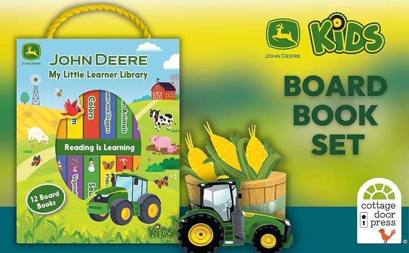 My Little Learner Library John Deere Kids 12-Book Set Board Book - Learning First Words, Numbers, Farm Animals and More thumbnail 8
