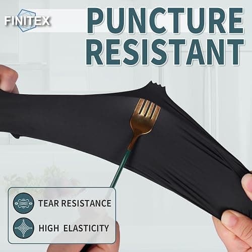 FINITEX - Black Nitrile Disposable Gloves, 5mil, Powder-free, Medical Exam Latex-Free 100 PCS For Examination Home Cleaning Food Glove (Small) thumbnail 5