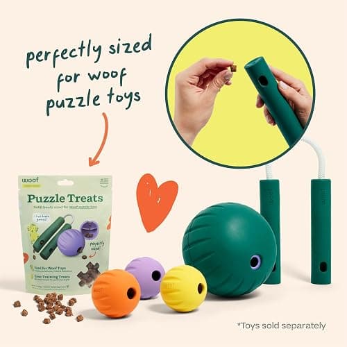 WOOF Air-Dried Puzzle Treats - Refill Treats Sized Puzzle Toys - The Perfect Dog and Puppy Training Treats - Made with Real Chicken - 5 oz thumbnail 5