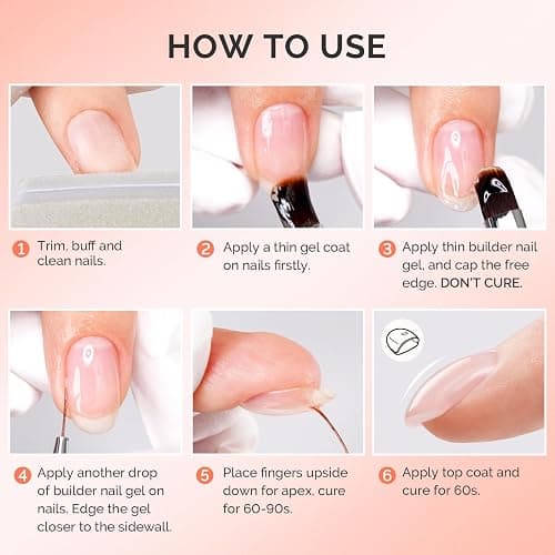 MelodySusie 2PCS 15ML Clear Builder Nail Base Gel for Nails Thickening,Soak Off UV Extension Gel,Rhinestone Nail Glue in a Bottle for Nail Art Design Gift for Women thumbnail 7