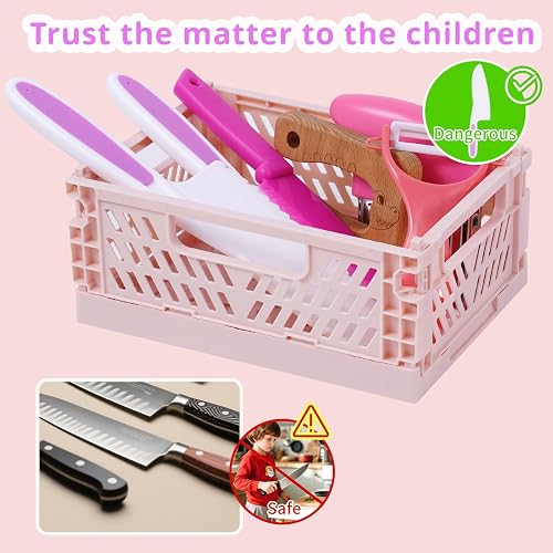 Montessori Kitchen Tools Set for Kids - 13 Piece Cooking & Baking Kit with Child-Safe Knives & Slicers for Ages 2-8 Years - Gift for Boys & Girls thumbnail 6
