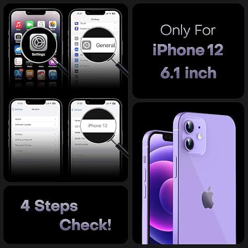 TOCOL Magnetic for iPhone 12 Case, Upgraded Full Camera Protection, Fit for MagSafe, Rugged Phone Case for iPhone 12 6.1 Inch, Drop Protection, Anti-Scratch, Light Purple thumbnail 2