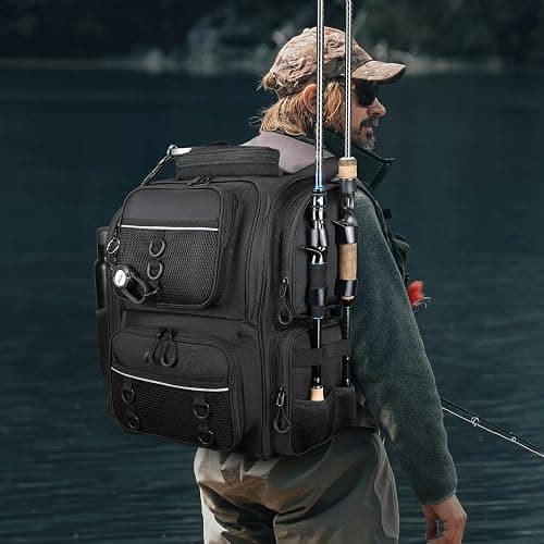 WANOON Fishing Backpack, fishing bag with Rod Holders. Large tackle Backpack Strong Materials thumbnail 8