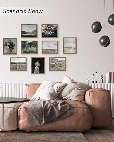 InSimSea Framed Canvas Wall Art Vintage Decor, Bathroom Art Classical Wildflower Painting, Country Landscape Decor for Living Room Bedroom, 8"x10" thumbnail 4