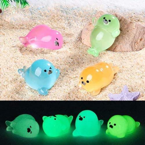 titihuirie 100 Pcs Mini Seals Miniature Seal Figurines Tiny Seal Resin Seal for DIY Fairy Garden Miniature Moss Landscape thumbnail 6