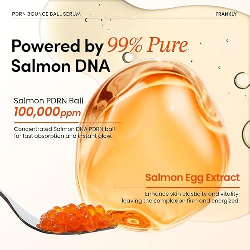 FRANKLY Salmon PDRN Bounce Ball Serum | Korean Skin Care, 1.01 fl oz | 99% Salmon DNA PDRN for Post Microneedling Recovery, Redness & Damaged Skin Repair | Glass Skin | Lightweight, Non Sticky thumbnail 5