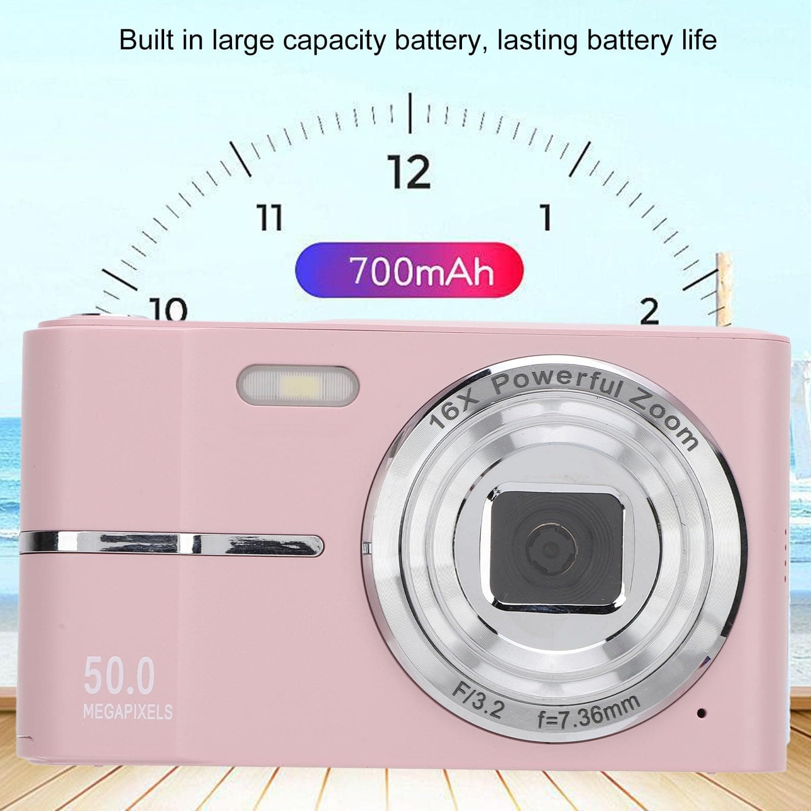 GOWENIC Cámara Digital, FHD 1080P 50MP Cámara Compacta con Pantalla TFT HD de 2,4, Zoom Digital 16X, Enfoque Automático, Antivibración, para Adolescentes Estudiantes thumbnail 7