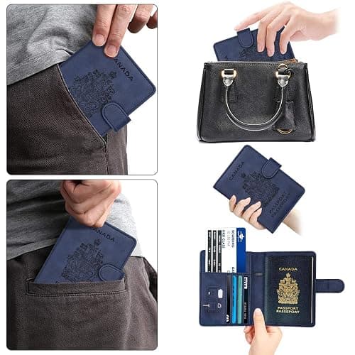 WALNEW RFID Blocking Passport Holder Travel Wallet Cover Case thumbnail 8
