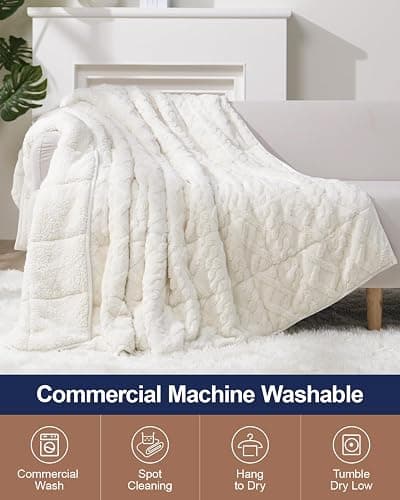 Super Fuzzy Soft Sherpa Fleece Weighted Blanket, 15 lbs Dual Sided Fluffy Heavy Weighted Blankets for Adults - No Bunching with Double Layers of Soft Inner Lining (48"x 72", 15 Pounds) thumbnail 5
