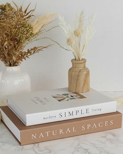 Beautiful Decorative Books - Set of 2 Boxes Enhance Your Coffee Table, Bookshelf or Mantel Shelf Decor - Aesthetic Fake/Faux Books for Modern Home Decoration, Photo Storage and as a Keepsake Box thumbnail 8
