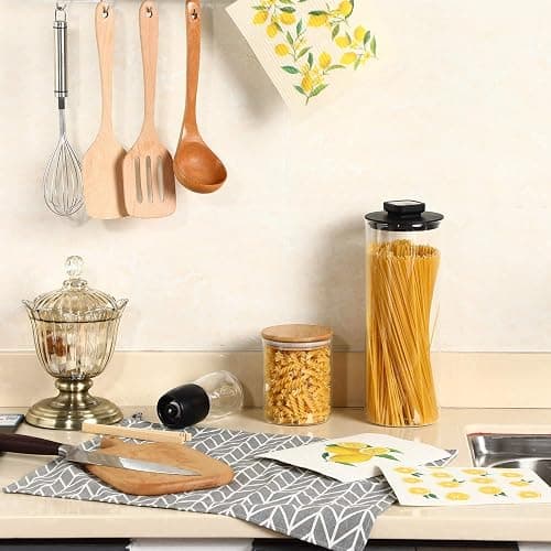 Boao Set of 6 Lemon Kitchen Dishcloths Cleaning Cloths Absorbent Cloth No Odor Reusable Dish Towel for Kitchen, Hand, Counter Wipes Christmas Practical Gifts thumbnail 2