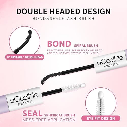 Lash Bond and Seal uCoolMe Waterproof for Lash Clusters 144Hours Super Hold Long-Lasting Non-Irritating Eyelash Glue for DIY at Home(Black Bond,10ML) thumbnail 5