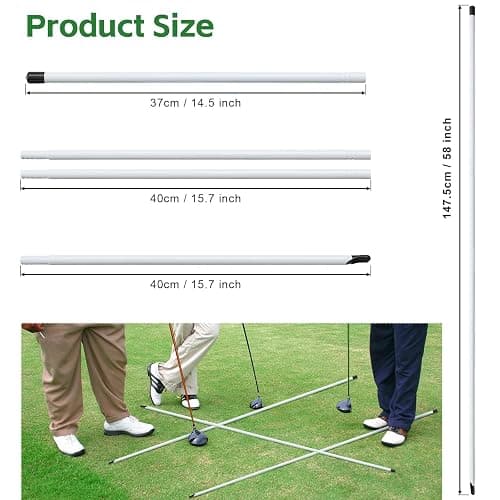 Golf Alignment Sticks, 3 Pack 58”Golf Sticks Alignment Rods, Full Golf Practice Swing Trainer to Align Your Golf Shot thumbnail 4