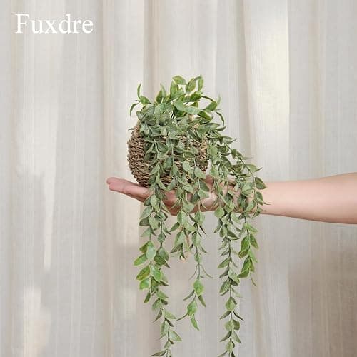 Fuxdre 3 Pack Mini Artificial Hanging Greenary Fake Hanging Plants in Basket for Wall Living Room Decor Bathroom Shelf Home Indoor - Hanging-a-3pcs thumbnail 4