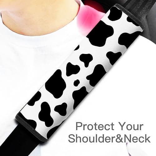 Mokiwala Car Seat Belt Pad Cover, 2-Pack Soft Car Safety Seat Belt Strap Shoulder Pad for Adults and Children, Suitable for Car Seat Belt, Backpack, Shoulder Bag (Cow Pattern) thumbnail 5