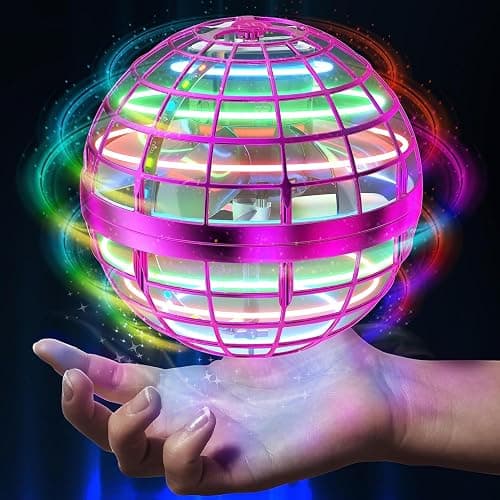Hoofun Boomerang Hover Ball - 2024 Flying Orb Ball Toys with RGB Lights, 360° Rotating Flying Spinner Mini Drone, Magic Ball Toy, Cool Stuff for Boys Girls Teenager(Purple) - Image 1