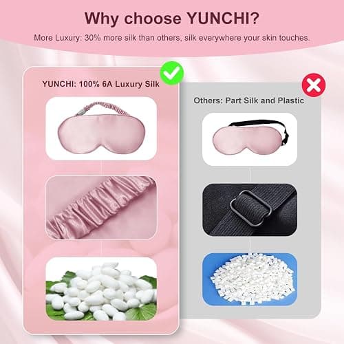 Sleep Mask,Silk Eye Mask for Sleeping Women/Men/Girls,19 Momme Both Sides 100% Pure Mulberry Silk Blackout Anti-Allergy Blindfold with Elastic Strap for Night,Travel,Nap,Meditation (Pink) thumbnail 3