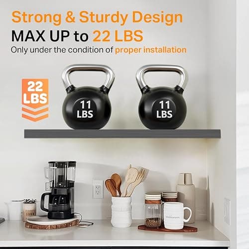BAYKA Grey Floating Shelves for Wall, Wall Mounted Rustic Wood Shelves for Bathroom, Bedroom, Living Room, Kitchen,Small Hanging Shelf for Books/Storage/Room Decor (Set of 3, 15.7in) thumbnail 5