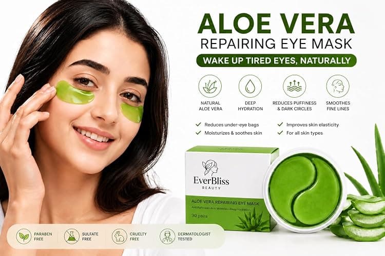 EverBliss Beauty Under Eye Mask Aloe Vera – 60 Pairs Eye Patches for Dark Circles & Puffy Eyes – Hydrating Eye Mask thumbnail 2