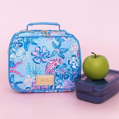 Lilly Pulitzer Insulated Lunch Box for Women, Cute Lunch Cooler Bag with Adjustable/Removable Shoulder Strap, Bahamas Beachcomer thumbnail 9