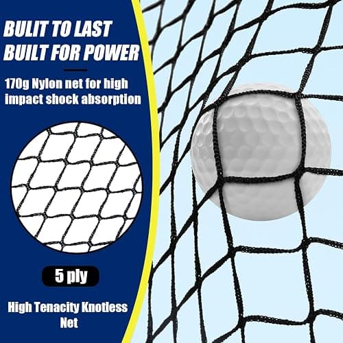 LIBERRWAY Golf Net,10x7x3ft Heavy Duty Golf Practice Hitting Net for Backyard Driving,Golf Driving Range&Golf Swing Net, Tri-Turf Mat with 6 Golf Balls, 8 Golf Tees&Carry Bag, Gifts for Men/Golfers thumbnail 2
