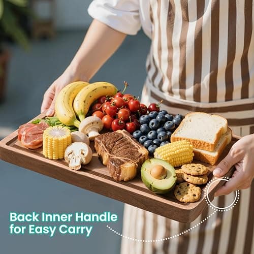 Acacia Wood Cutting Boards Set with Juice Groove & Handles for Kitchen 3-Piece Charcuterie Chopping Board for Meat Cheese Fruits Vegetables thumbnail 6