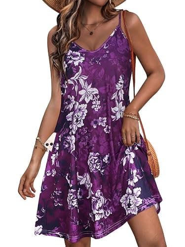 JOELLYUS Womens Spaghetti Strap Dress Summer Dresses Beach Cover Ups Casual Sundresses with Pockets - Image 1