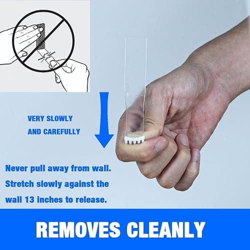 ADY Removable Double Sided Tape Heavy Duty 40 Pack, Clear Picture Hanging Strips Damage Free for Wall, Refill Adhesive Strips for Rent Room, Nano Transparent Adhesive Tape for Decor, Poster thumbnail 4