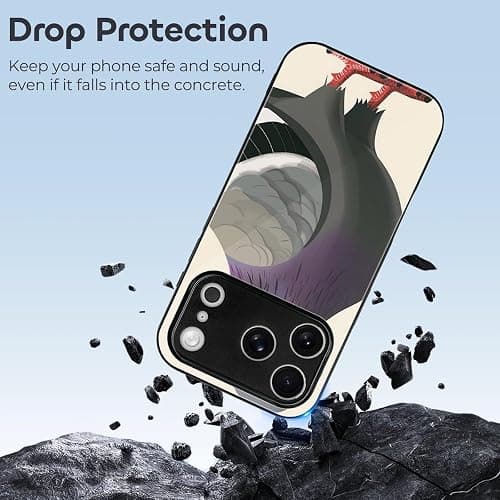 HKMNLEW Tempered Glass Phone Case for iPhone 17 Pro, Cartoon Pigeon Prints TPU Shockproof Protective Case Cover for Women Men thumbnail 3